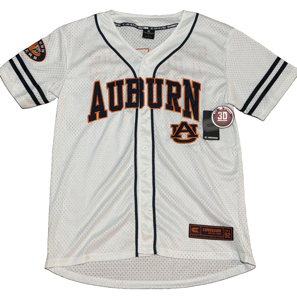 Colosseum Men's Auburn Tigers Large Free Spirited Mesh Button Up Baseball Jersey